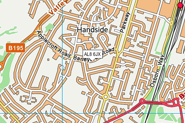 AL8 6JX map - OS VectorMap District (Ordnance Survey)