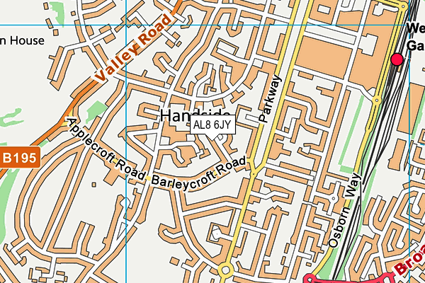 AL8 6JY map - OS VectorMap District (Ordnance Survey)