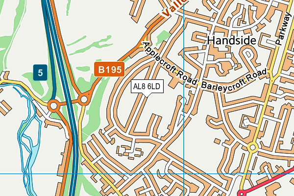 AL8 6LD map - OS VectorMap District (Ordnance Survey)