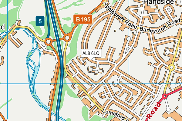 AL8 6LQ map - OS VectorMap District (Ordnance Survey)