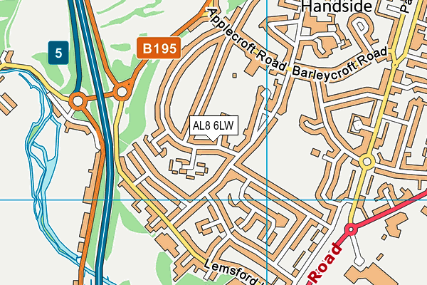 AL8 6LW map - OS VectorMap District (Ordnance Survey)