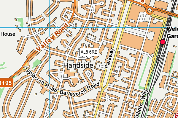 AL8 6RE map - OS VectorMap District (Ordnance Survey)
