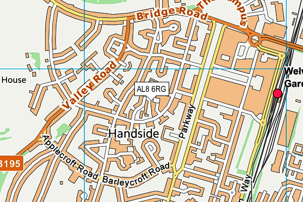 AL8 6RG map - OS VectorMap District (Ordnance Survey)