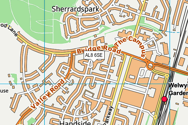 AL8 6SE map - OS VectorMap District (Ordnance Survey)