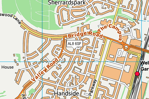 AL8 6SF map - OS VectorMap District (Ordnance Survey)