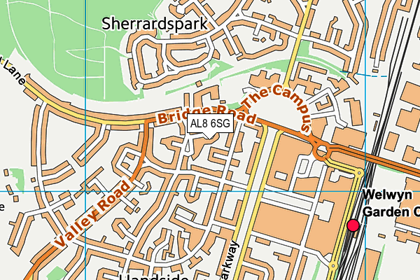 AL8 6SG map - OS VectorMap District (Ordnance Survey)