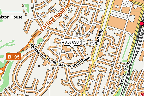 AL8 6SU map - OS VectorMap District (Ordnance Survey)