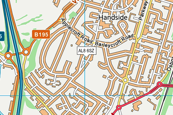 AL8 6SZ map - OS VectorMap District (Ordnance Survey)