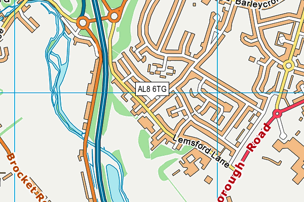 AL8 6TG map - OS VectorMap District (Ordnance Survey)