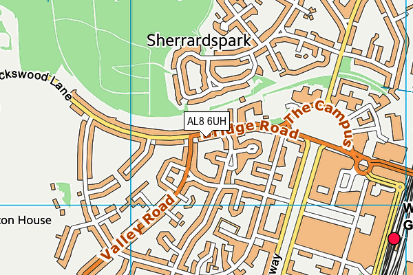 AL8 6UH map - OS VectorMap District (Ordnance Survey)