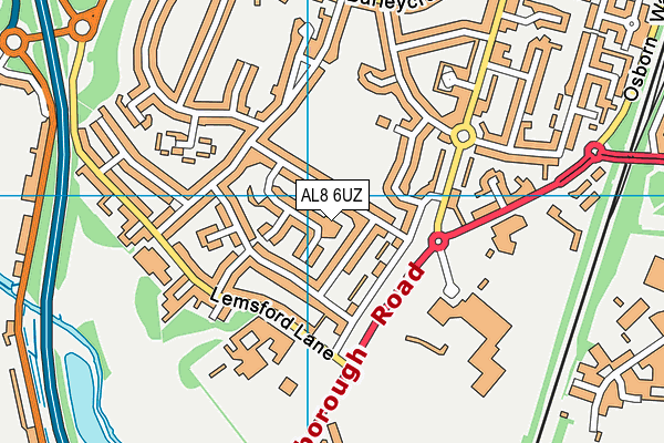 AL8 6UZ map - OS VectorMap District (Ordnance Survey)