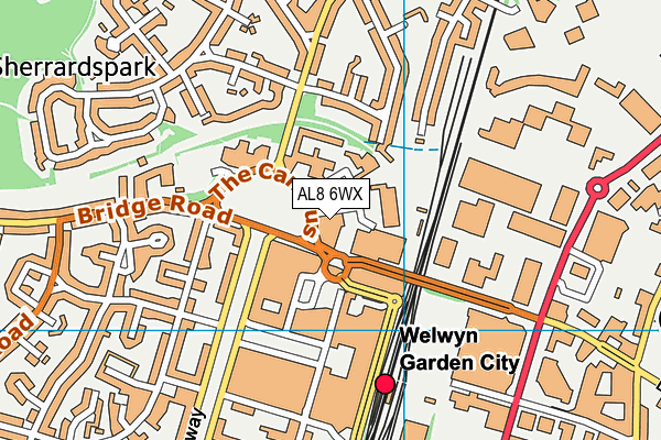 AL8 6WX map - OS VectorMap District (Ordnance Survey)