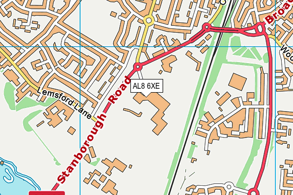 Gosling Sports Park map (AL8 6XE) - OS VectorMap District (Ordnance Survey)