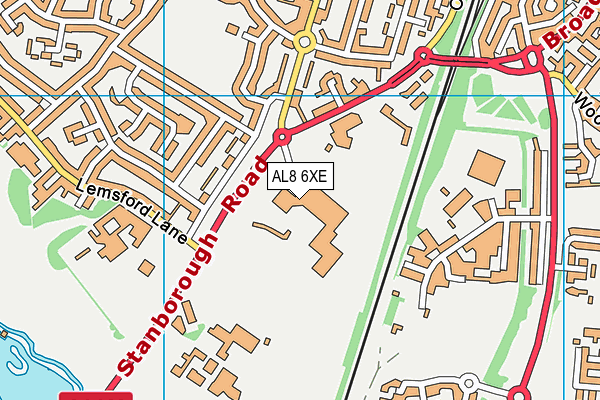 AL8 6XE map - OS VectorMap District (Ordnance Survey)