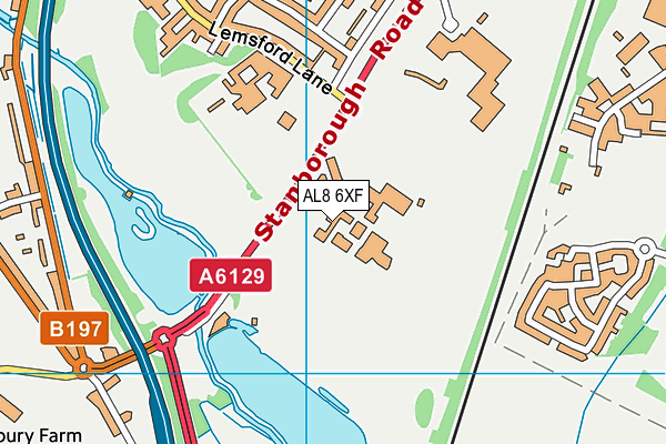 AL8 6XF map - OS VectorMap District (Ordnance Survey)