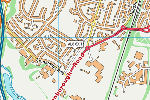 AL8 6XH map - OS VectorMap District (Ordnance Survey)