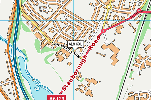 AL8 6XL map - OS VectorMap District (Ordnance Survey)