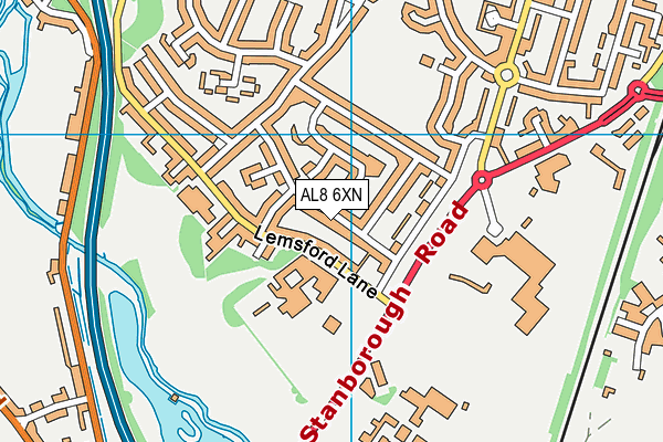 AL8 6XN map - OS VectorMap District (Ordnance Survey)