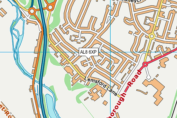 AL8 6XP map - OS VectorMap District (Ordnance Survey)