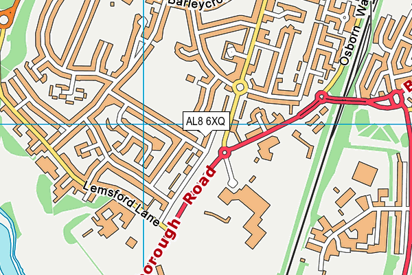 AL8 6XQ map - OS VectorMap District (Ordnance Survey)