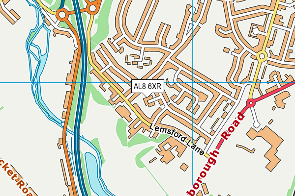 AL8 6XR map - OS VectorMap District (Ordnance Survey)