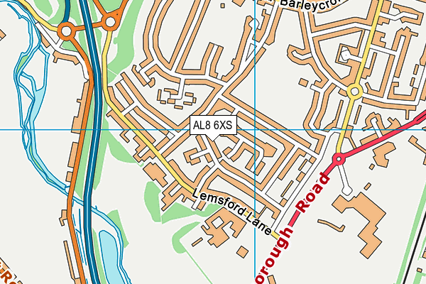 AL8 6XS map - OS VectorMap District (Ordnance Survey)