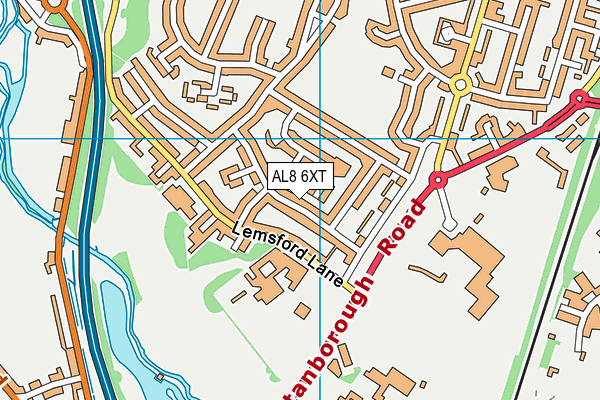 AL8 6XT map - OS VectorMap District (Ordnance Survey)