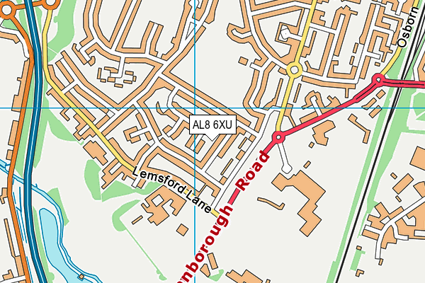 AL8 6XU map - OS VectorMap District (Ordnance Survey)