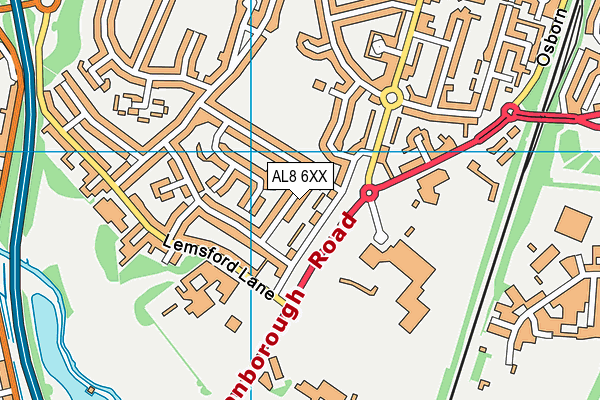 AL8 6XX map - OS VectorMap District (Ordnance Survey)