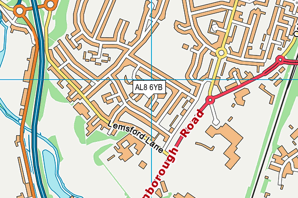 AL8 6YB map - OS VectorMap District (Ordnance Survey)