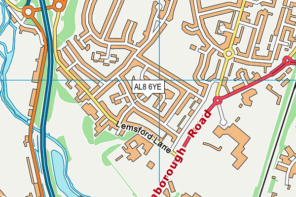 AL8 6YE map - OS VectorMap District (Ordnance Survey)