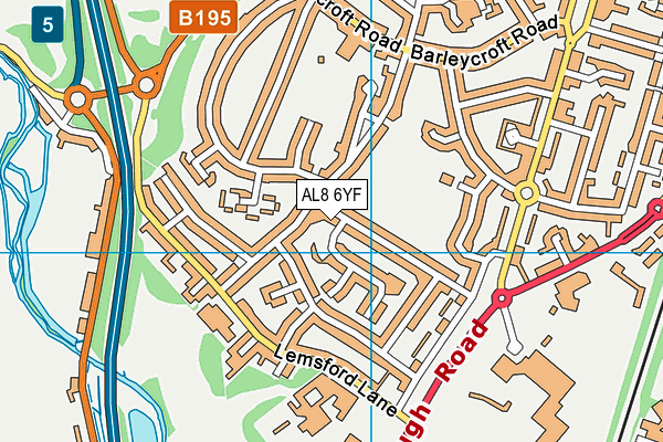 AL8 6YF map - OS VectorMap District (Ordnance Survey)