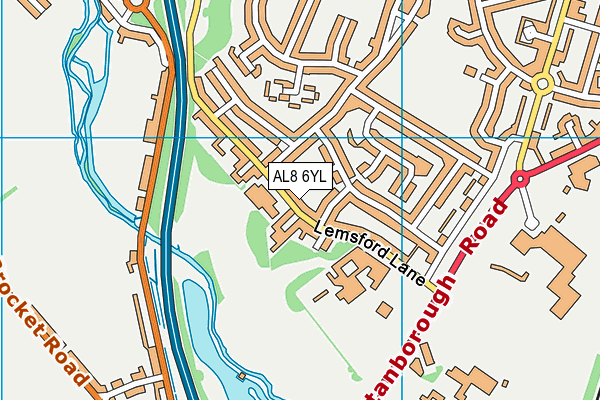 AL8 6YL map - OS VectorMap District (Ordnance Survey)