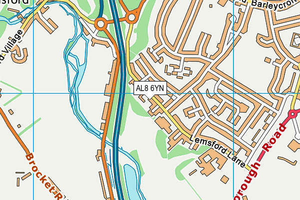 AL8 6YN map - OS VectorMap District (Ordnance Survey)