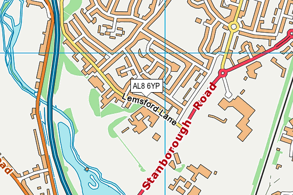 AL8 6YP map - OS VectorMap District (Ordnance Survey)