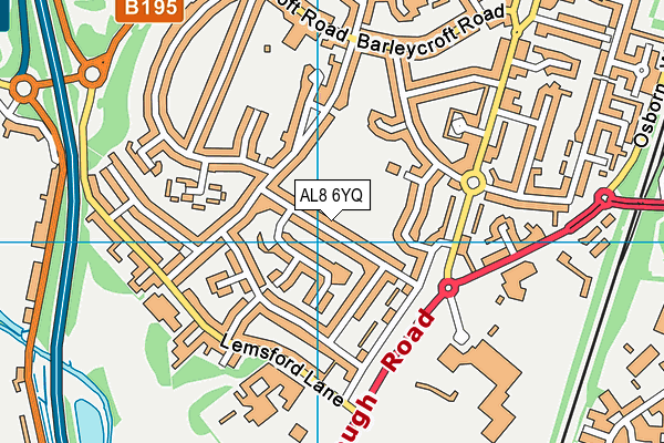 AL8 6YQ map - OS VectorMap District (Ordnance Survey)