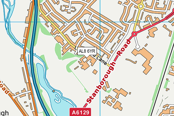 Stanborough School map (AL8 6YR) - OS VectorMap District (Ordnance Survey)