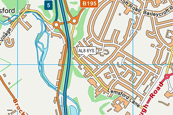 AL8 6YS map - OS VectorMap District (Ordnance Survey)