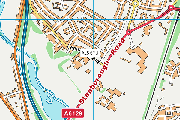 AL8 6YU map - OS VectorMap District (Ordnance Survey)