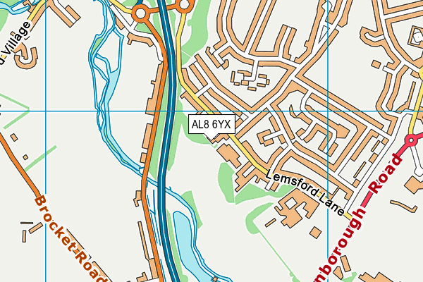 AL8 6YX map - OS VectorMap District (Ordnance Survey)