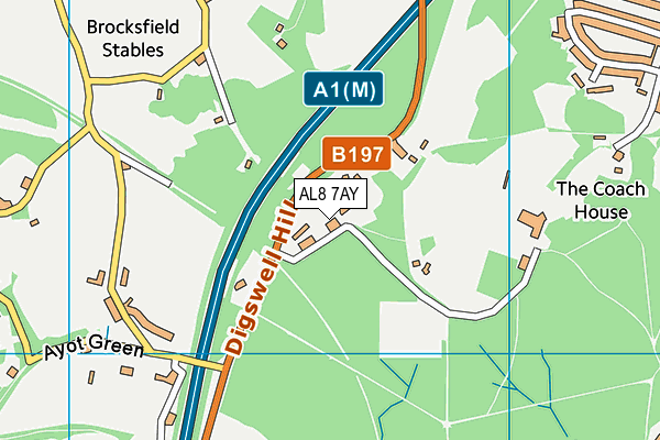 AL8 7AY map - OS VectorMap District (Ordnance Survey)