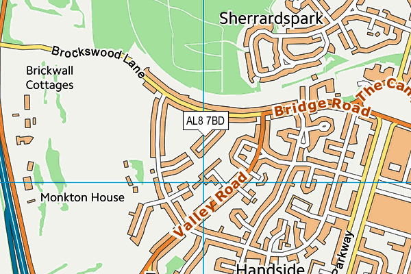 AL8 7BD map - OS VectorMap District (Ordnance Survey)