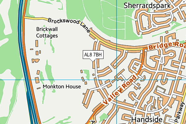 AL8 7BH map - OS VectorMap District (Ordnance Survey)