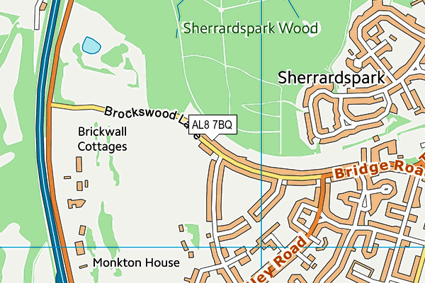 AL8 7BQ map - OS VectorMap District (Ordnance Survey)