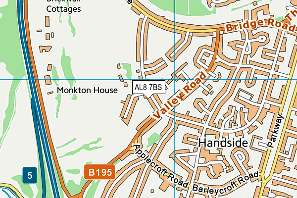AL8 7BS map - OS VectorMap District (Ordnance Survey)