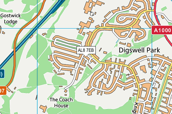 AL8 7EB map - OS VectorMap District (Ordnance Survey)