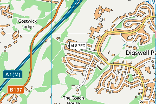 AL8 7ED map - OS VectorMap District (Ordnance Survey)