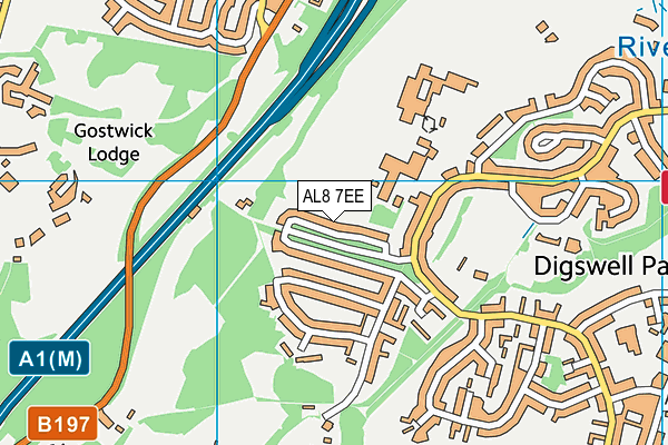 AL8 7EE map - OS VectorMap District (Ordnance Survey)
