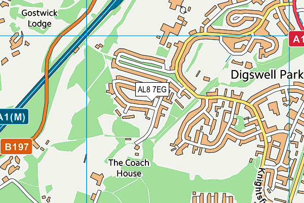 AL8 7EG map - OS VectorMap District (Ordnance Survey)