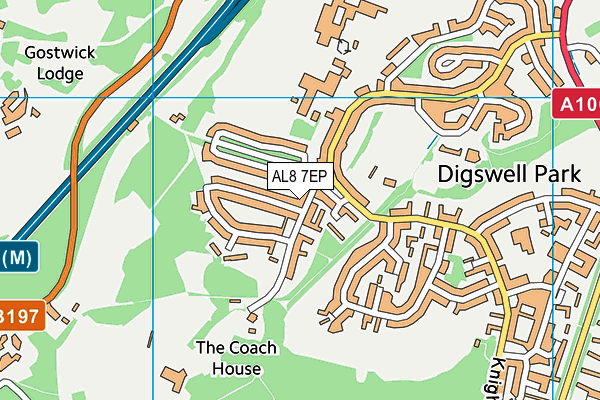 AL8 7EP map - OS VectorMap District (Ordnance Survey)